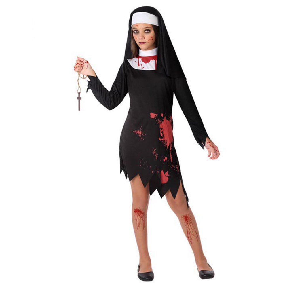 (7-9 years (130-145 cm)) Girl's bloody nun costume