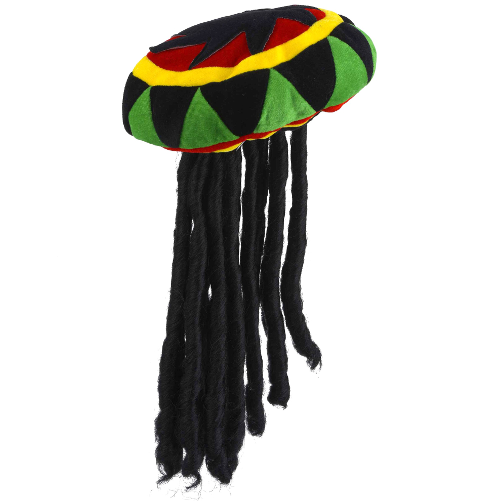 Velvet rasta hat with dreadlocks for adults