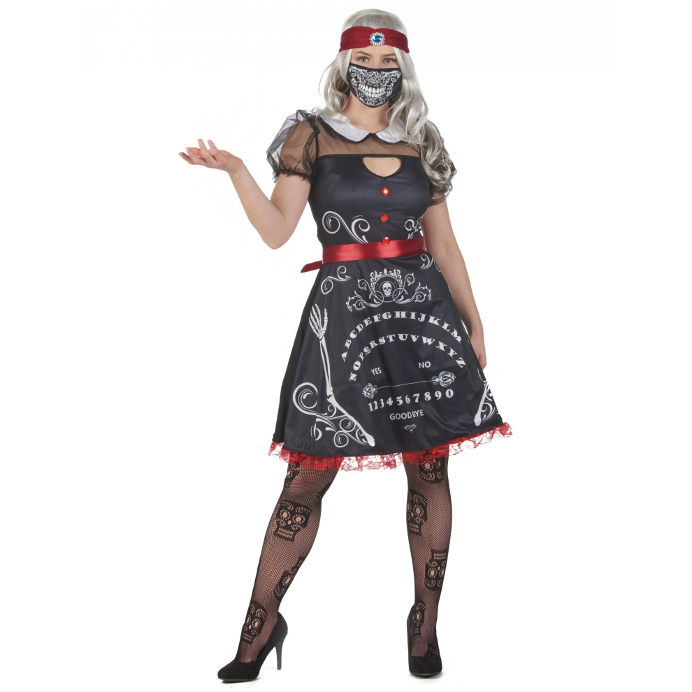 (L) Women's black and white fortune teller costume