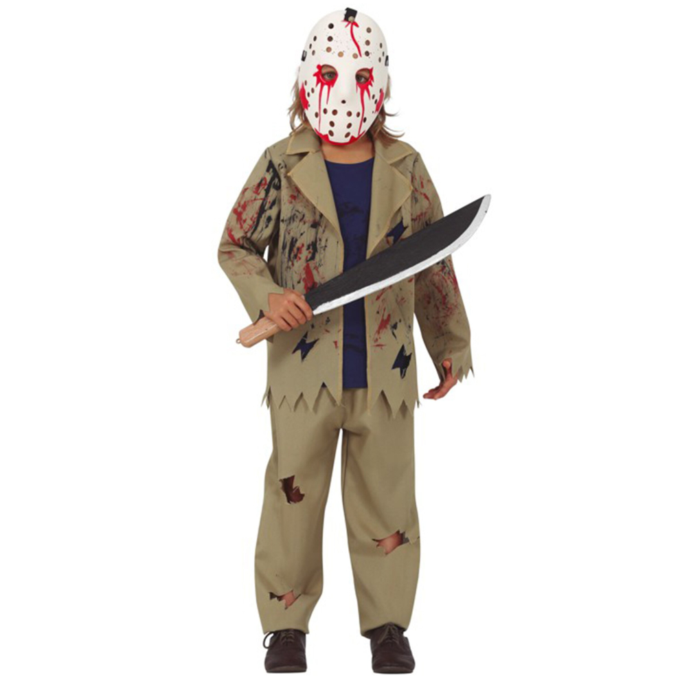 (7-9 years (125-135 cm)) Machete killer costume for boys