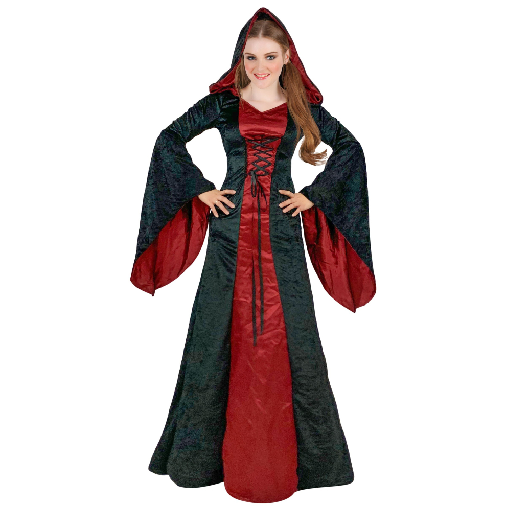 Rubies (L) Women's Red And Black Hooded Gothic Costume Black,Red