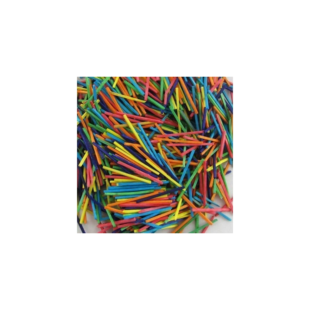 Major Brushes 1000 Assorted Rainbow Colours Wooden Matchsticks Bulk Pack