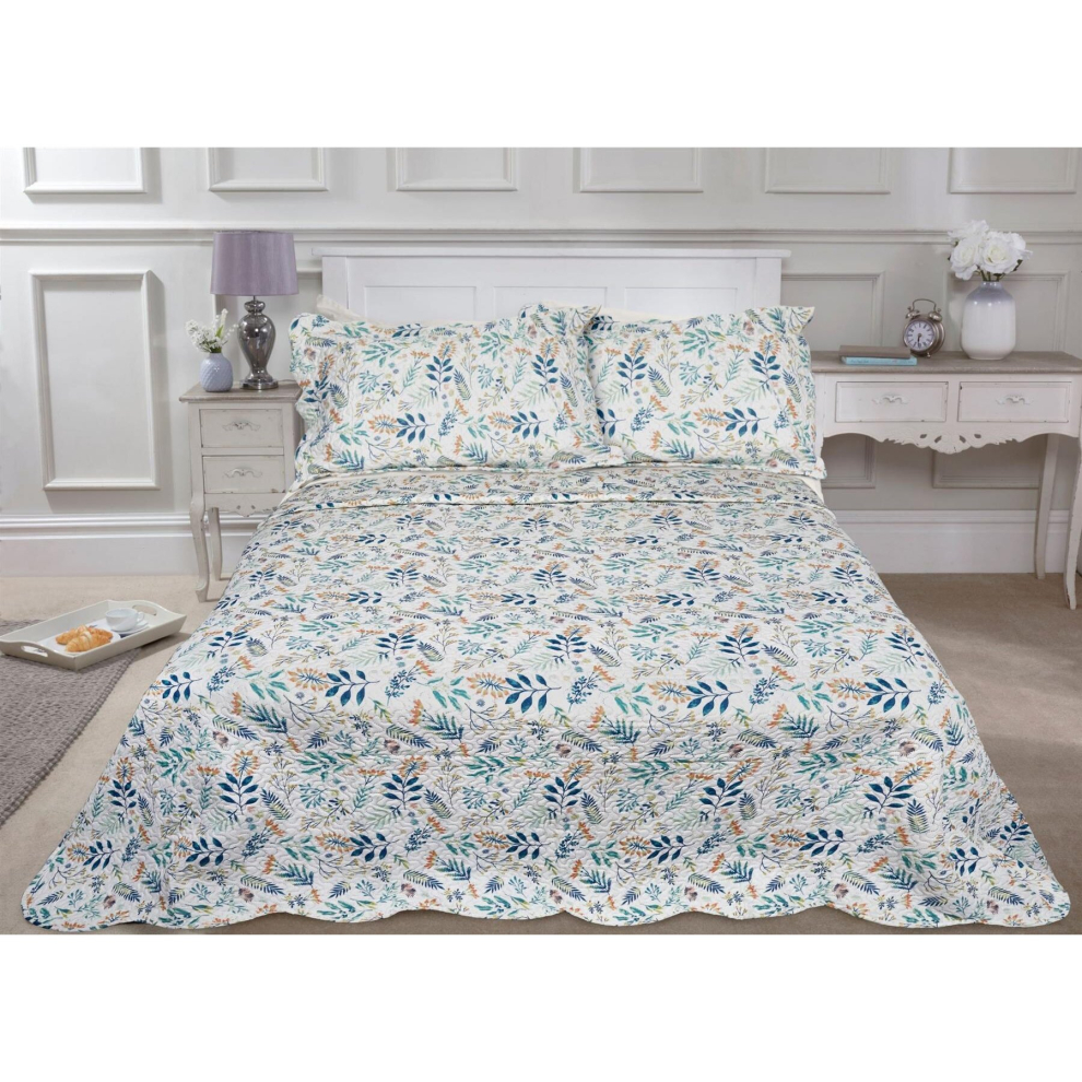 Emma Barclay Fernley Soft Touch Microfibre Floral Bedspreads Green Double