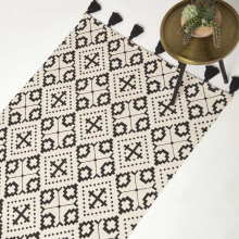 (120 x 170 cm) Reva Black & White Cotton Geometric Rug