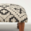 Homescapes (40 x 40 x 25 cm) Reva Black Geometric Footstool 4