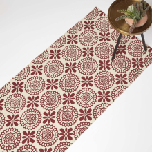 (66 x 200 cm) Cassia Red Cotton Geometric Rug