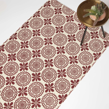 (120 x 170 cm) Cassia Red Cotton Geometric Rug