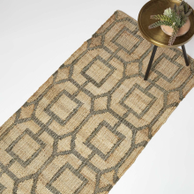 (66 x 200 cm) Tiran Brown Geometric Handwoven Jute Rug
