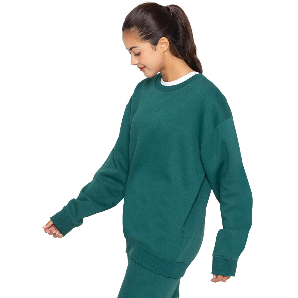 (S, Dark Green) Enzo Womens Oversized Sweatshirt