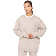 (L, Beige) Enzo Womens Oversized Sweatshirt