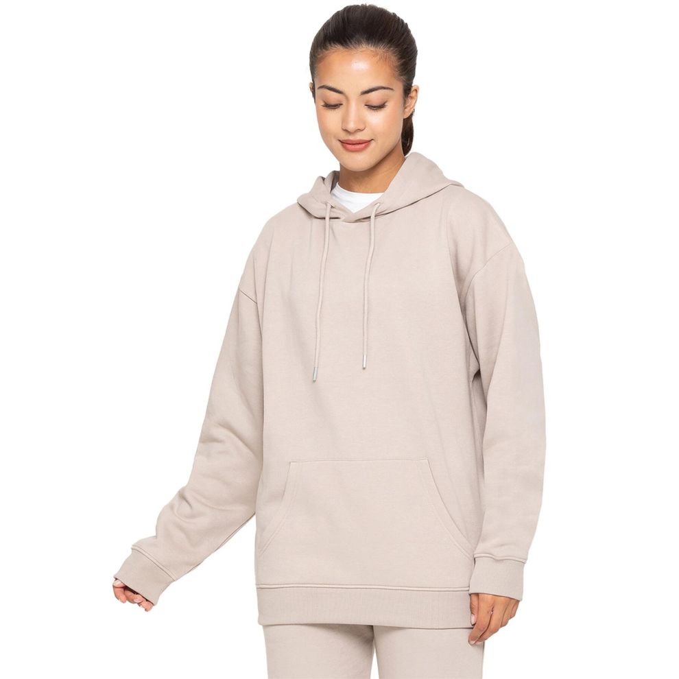 Ze Enzo (L, Beige) Enzo Womens Oversized Hoodie Cream