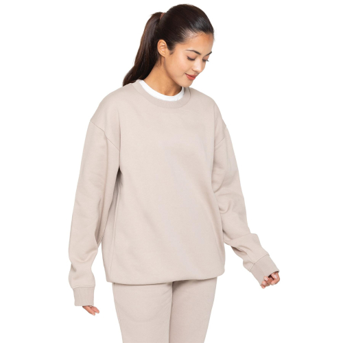 Ze Enzo (XL, Beige) Enzo Womens Oversized Sweatshirt 1