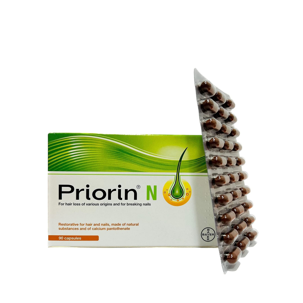 Priorin N Capsules For Hair & Nails, Promote Hair Growth, Reduce Hair Loss Naturally, Stronger Hair Within 12 Weeks, Dietary Supplement, 90 Capsule