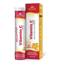 Sunshine Nutrition Vitamin C 1000Mg Effervescent Orange Flavor, Dietary Supplement 20 Tablets