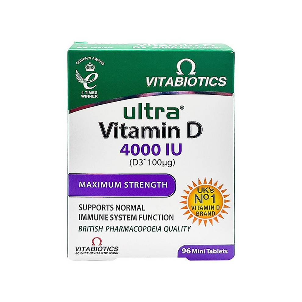 Vitabiotics Ultra Vitamin D 4000Iu Maximum Strength, Supports Immune System, Bones And Teeth, Dietary Supplement, 96 Tablets