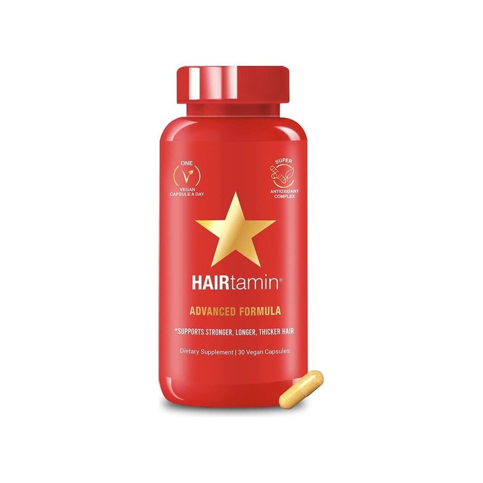 Hairtamin Advanced Hair Vitamins For Women & Men, 5000Mcg Biotin Capsules Promote Hair Growth & Thickness, Dietary Supplement, 30 Capsule