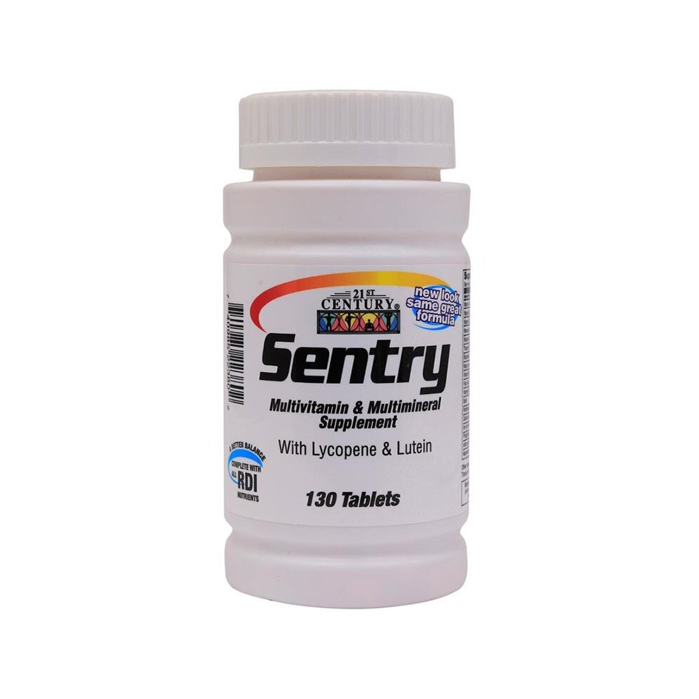 21St Century Sentry Multivitamin & Multimineral Supplement With Lycopene & Lutein, Dietary Supplement, 130 Tablets
