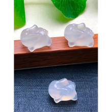 1 Pc Fengbaowu Natural Agate Rabbit Jewelry Making For Pendant Bracelet Crystal Carved Animal Figurine DIY Accessories