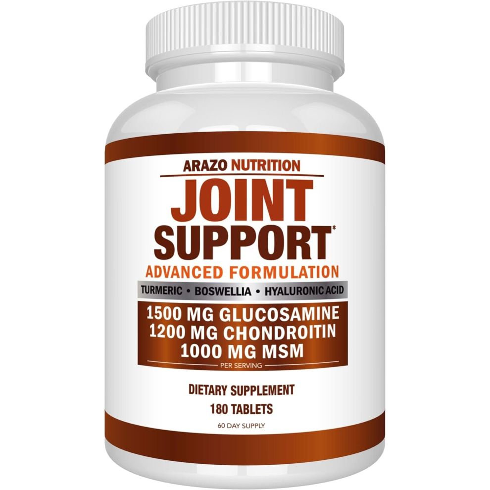 Glucosamine Chondroitin Turmeric Msm Boswellia Joint Support Supplement For Relief, Dietary Supplement, 180 Tablets