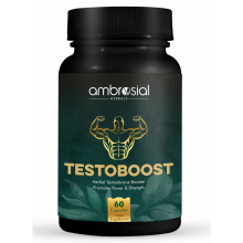 Ambrosial Testoboost Ultra Premium Herbal Testosterone Booster For Men, Supports Muscle Growth & Energy Boost, 60 Capsules, Dietary Supplement