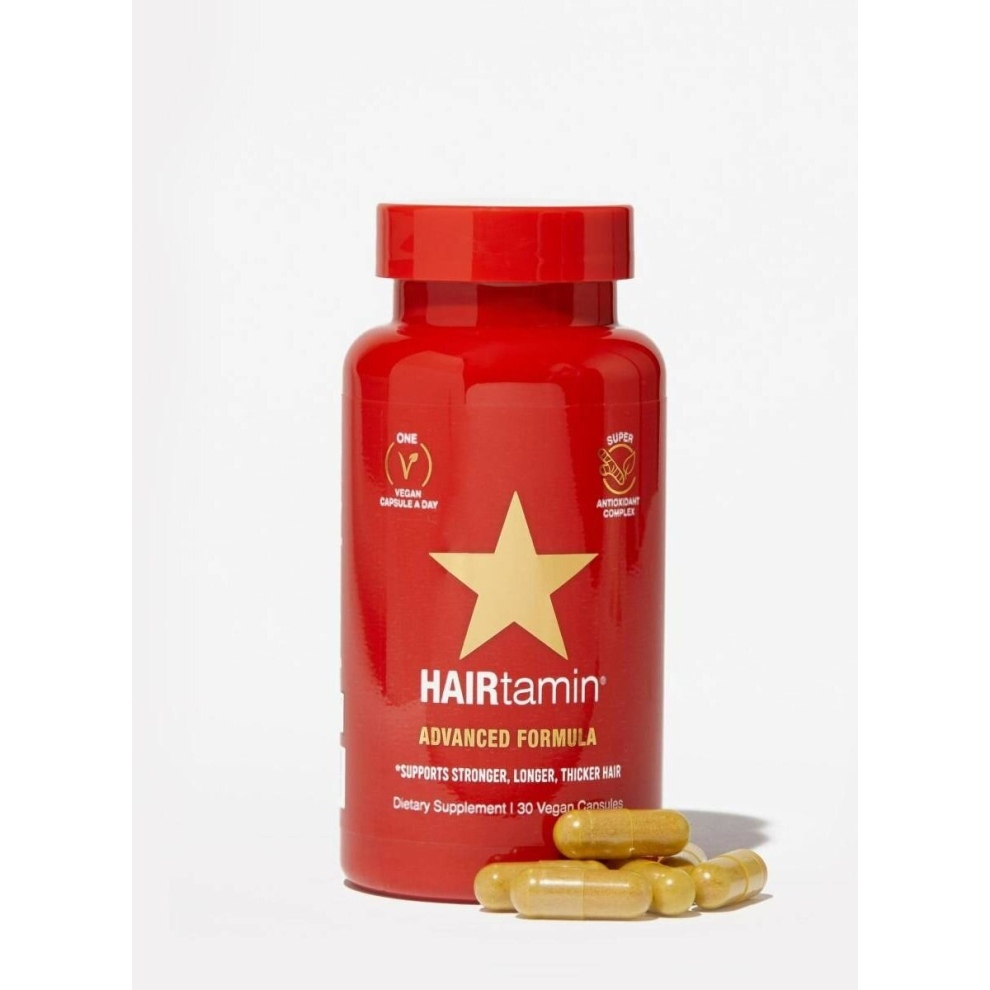 Hairtamin Vegan Hair Vitamins For Faster Hair Growth 30 Capsule, Support Healthy Hair, Skin & Nails, Reduce Hair Loss, Dietary Supplement