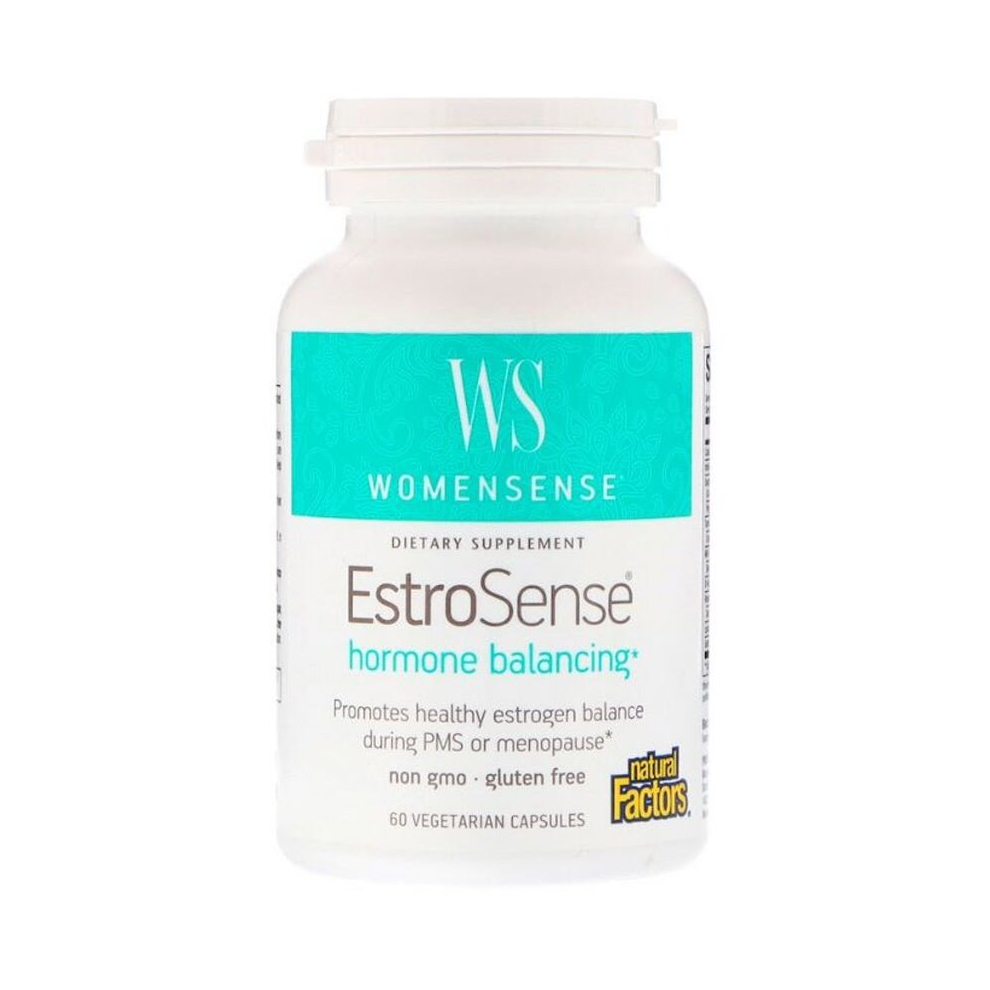 Natural Factors Womensense Estrosense Supplement, Support Estrogen & Hormone Balance During Pms Or Menopause, 60 Capsules, Dietary Supplement