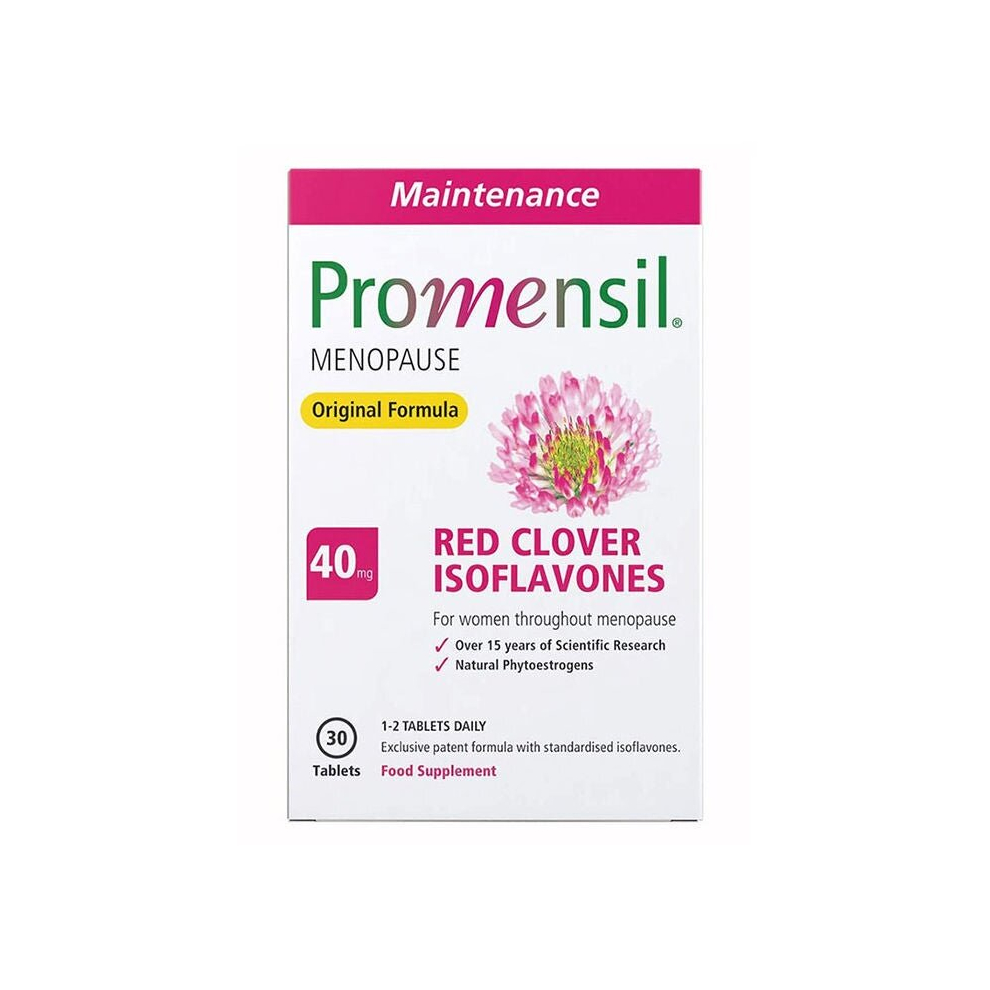 Red Promensil Menopause Original Formula, Clover Isoflavones, Dietary Supplement, 40Mg 30 Tablets