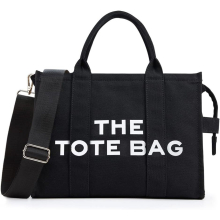 The Tote Bag Women's Canvas Tote Bags Thicken Canvas Crossbody Shoulder Bags With Zipper and Shoulder Strap for Work School Travel Shopping