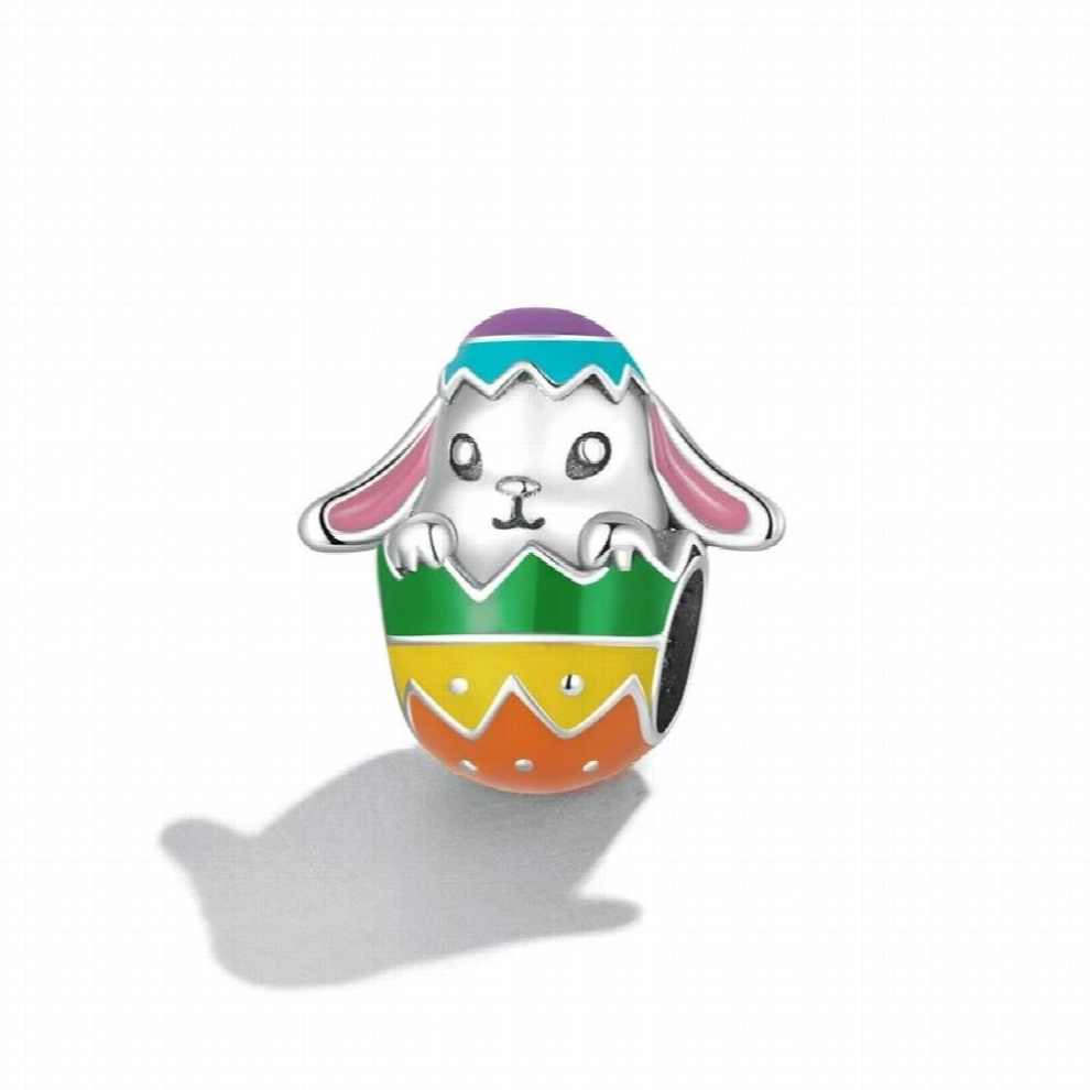 Pendant 925 Sterling Silver Rabbit Easter Egg Basket Charms Easter Bow Bead Fit Bracelets Bangle For Women Jewelry Fine