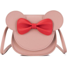 Little Girls Toddlers Mini Crossbody Shoulder Bag Coin Purse with Cute Mouse Ear Bowknot