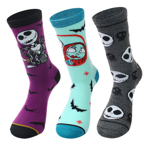 The Nightmare Before Christmas Themed 3 Pack Crew Socks Gift Set