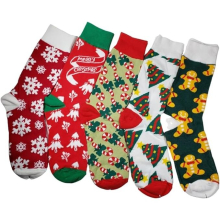Christmas/Winter Socks For Men/Women, 5-Pairs Pack Multi Color Unisex Christmas Socks, Xmas Crew Socks Size 6-13
