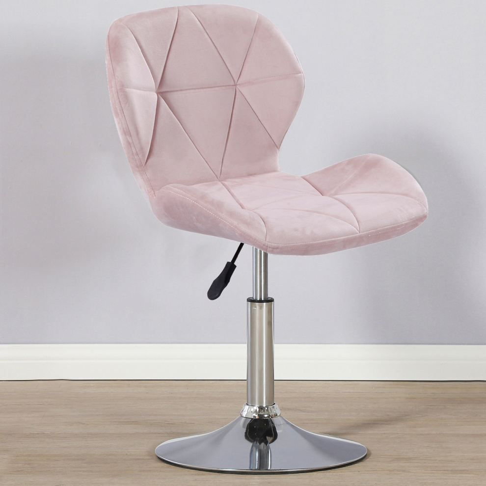 (Velvet Pink) Charles Jacobs Small Swivel Chair | Home Office Furniture