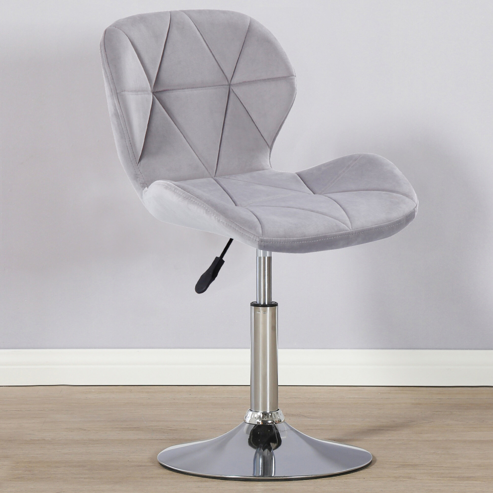 (Velvet Grey) Charles Jacobs Small Swivel Chair | Home Office Furniture