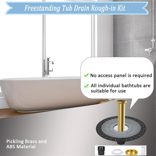 Upgrade Freestanding Tub Drain RoughIn Kit,12 Inch Base,Island Tub Drain Kit,Free Standing Tub