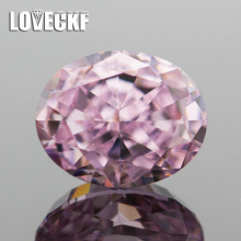 Light Pink Oval Crushed Ice Cut Cubic Zirconia High Carbon Lab Diamond CZ 4K Cut 5A+ for Jewelry Making