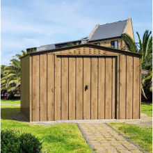 BillyOh Top Woodgrain Apex Metal Shed 10x8ft