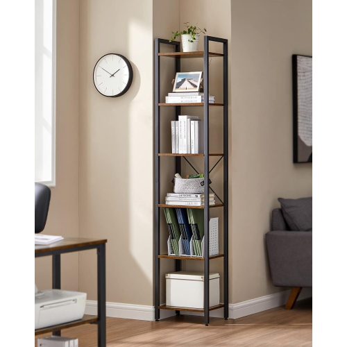 Garden Store Direct Garden Store Direct 6 Tier Rustic Brown Bookcase 2