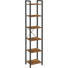 Garden Store Direct 6 Tier Rustic Brown Bookcase