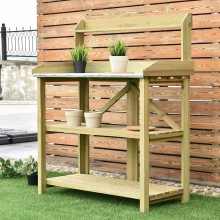 3 Tier wooden potting bench Gardening Potting Plant Germination Bench Table