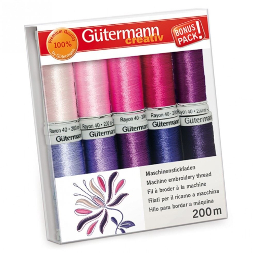 Gütermann Gutermann Rayon 40 Thread Set Pink Purple - per pack