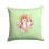 14 x 3 x 14 in. Cavapoo Green Flowers Fabric Decorative Pillow 1