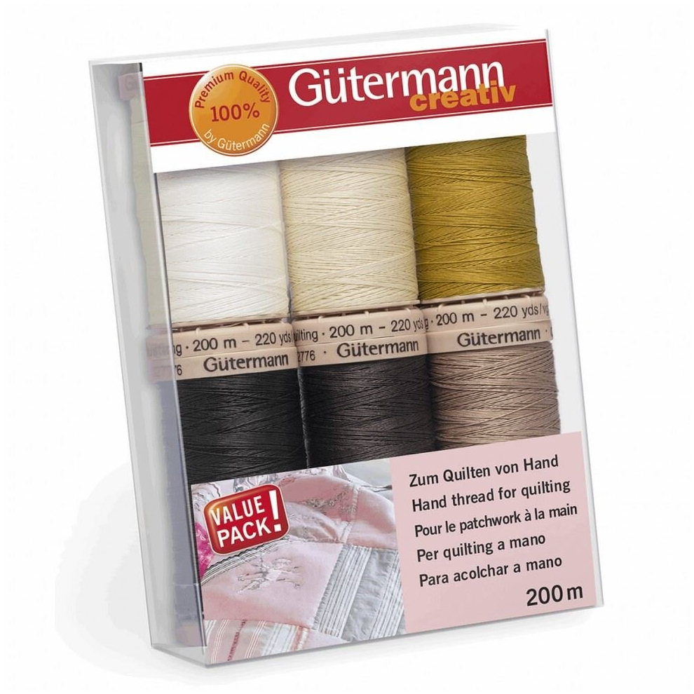 Gütermann Gutermann Quilting Thread Set Naturals - 200 Metres - Per Pack Of 6