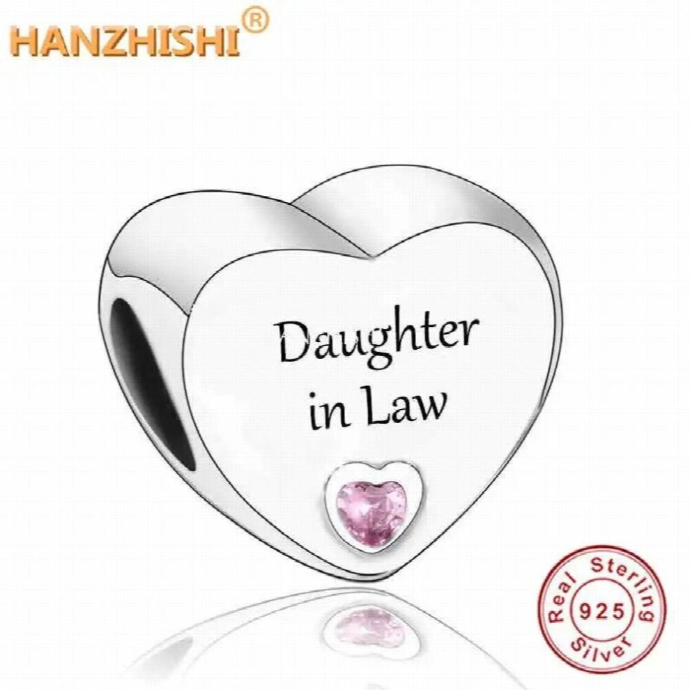 925 Sterling Silver Stepmom Mother/Daughter In Law Charm Bead Fit Bracelet Necklace Jewelry Gift