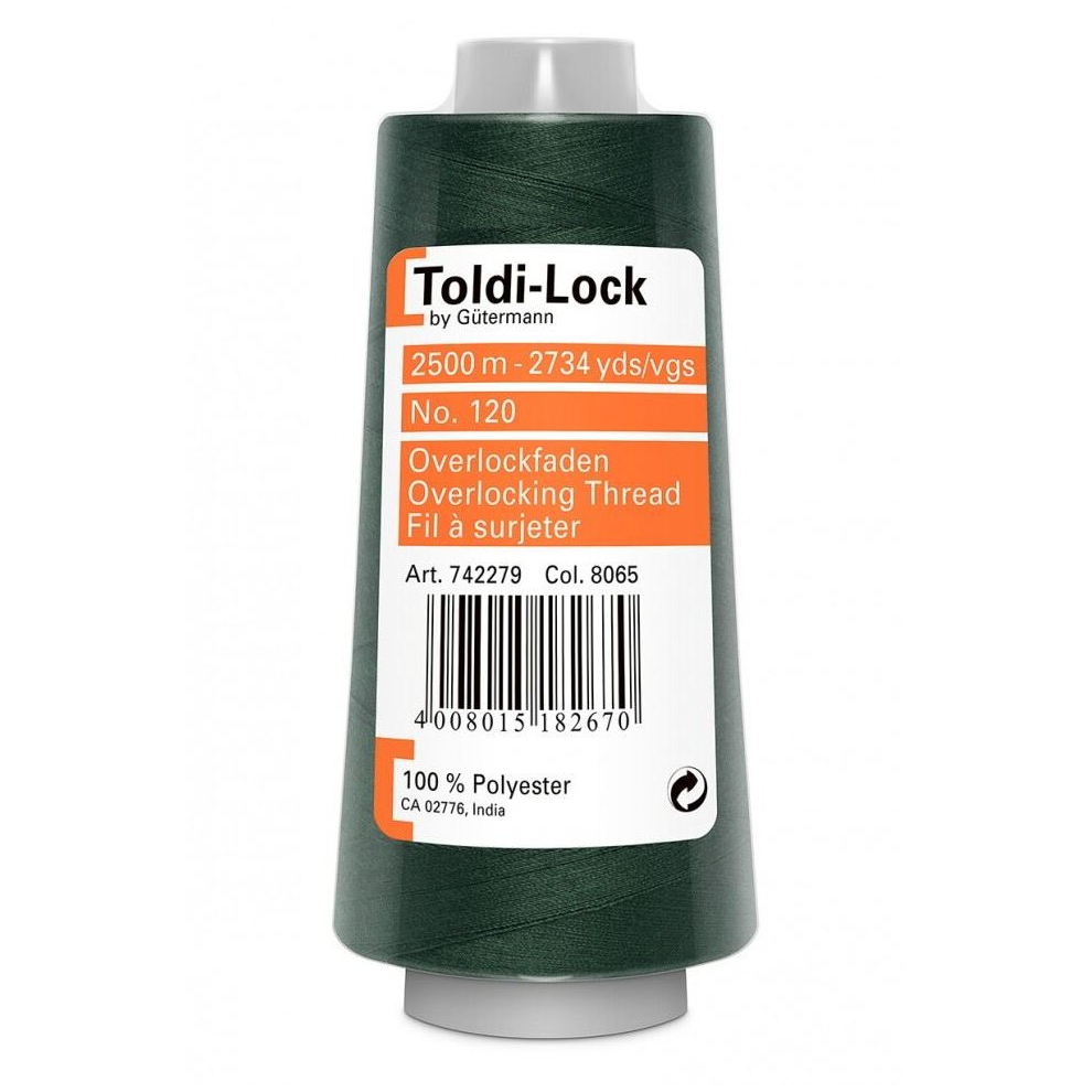 Gutermann Toldi Lock Overlocker Thread 8065 - 2500 Metres - each