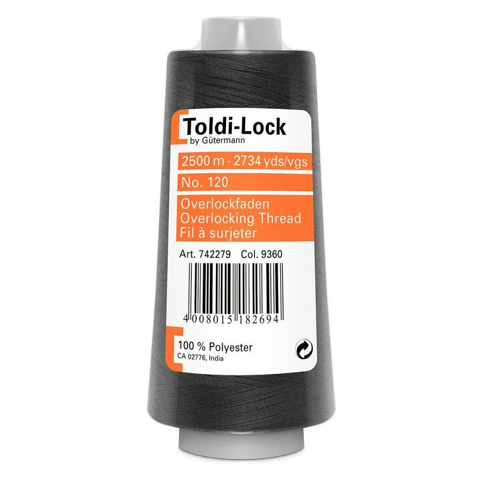 Gutermann Toldi Lock Overlocker Thread 9360 - 2500 Metres - each