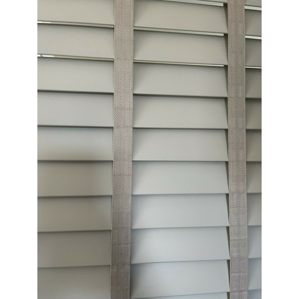 (60cm, 150cm) Grey Fauxwood 50mmSlats Wooden Venetian Tape Blind