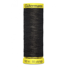 Gutermann Waxed Linen Thread Black 7202 - 50 Metres - each