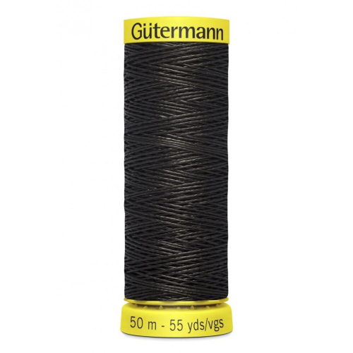 Gütermann Gutermann Waxed Linen Thread Black 7202 - 50 Metres - each