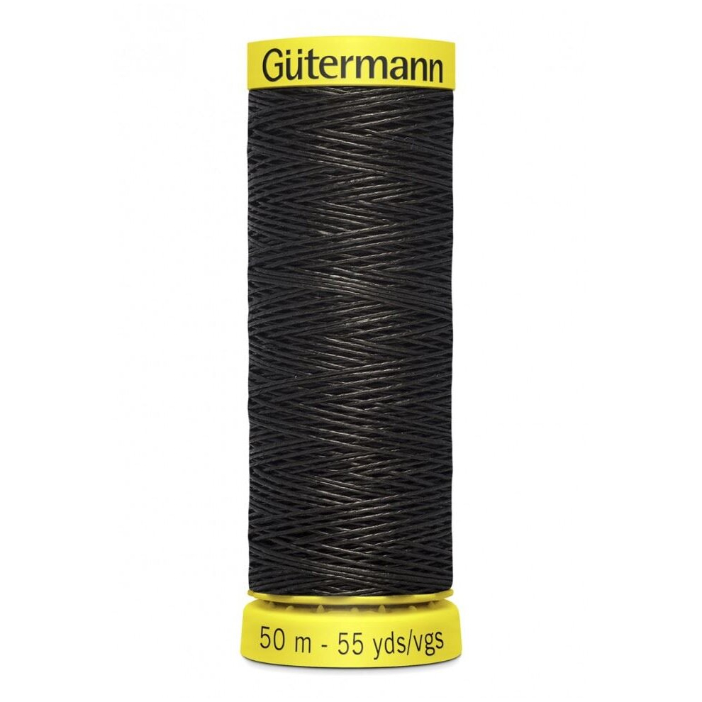 Gutermann Waxed Linen Thread Black 7202 - 50 Metres - each
